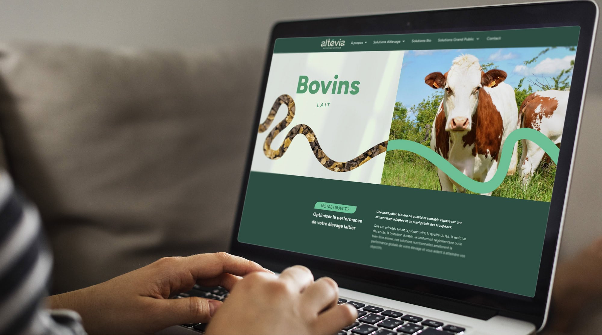 page interne du site altévia sur desktop