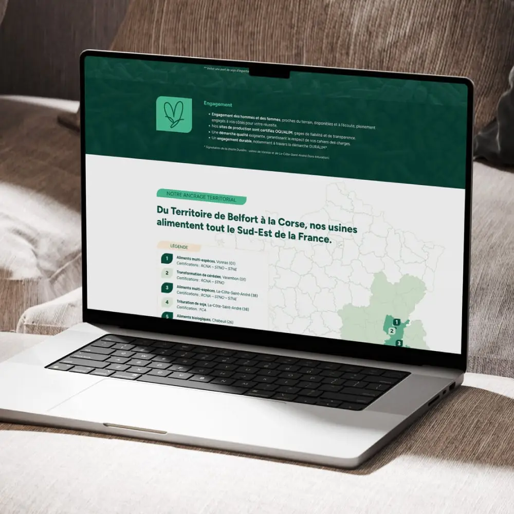 page interne du site altévia sur desktop