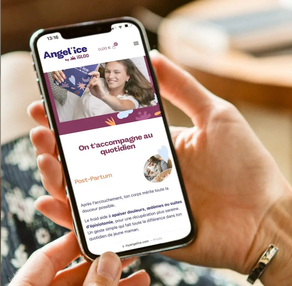 site web angel'ice sur smartphone